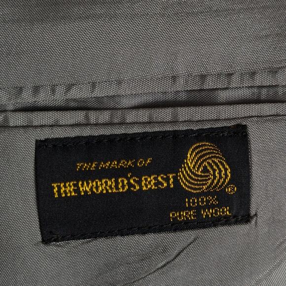 Broadstreet’s Wool Herringbone Blazer 40R Men Gray Union Made Carlin’s Vintage - Picture 4 of 5